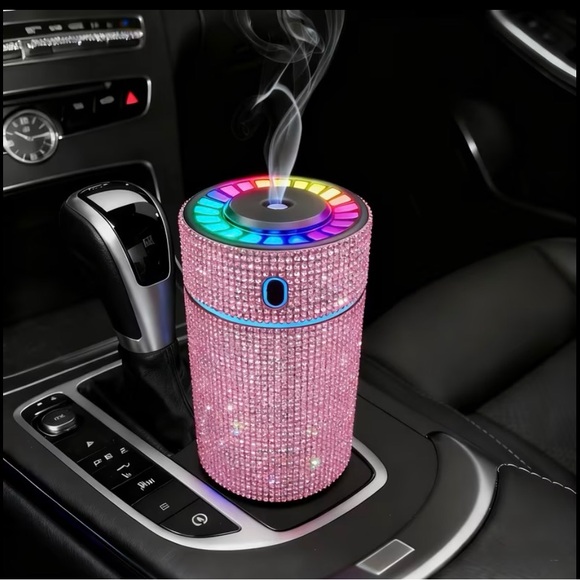 Pink Rhinestone Bluetooth Speaker with LED Light - Picture 2 of 3